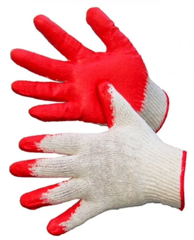 Перчатки х/б с ПВХ  (точка) 5-ти нитка, 10 класс (черные, белые)