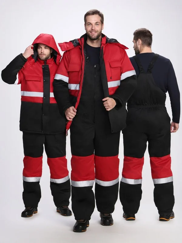 Костюм зимний Нордхард-2 СОП (тк.Смесовая,250) п/к, черный/красный