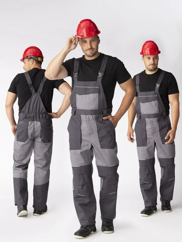 Полукомбинезон Лидер (тк.Смесовая,240), т.серый/св.серый