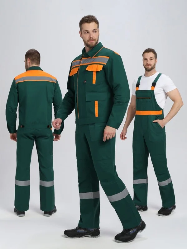 Костюм Итрорис-2 СОП (тк.Саржа,250) п/к, т.зеленый/оранжевый