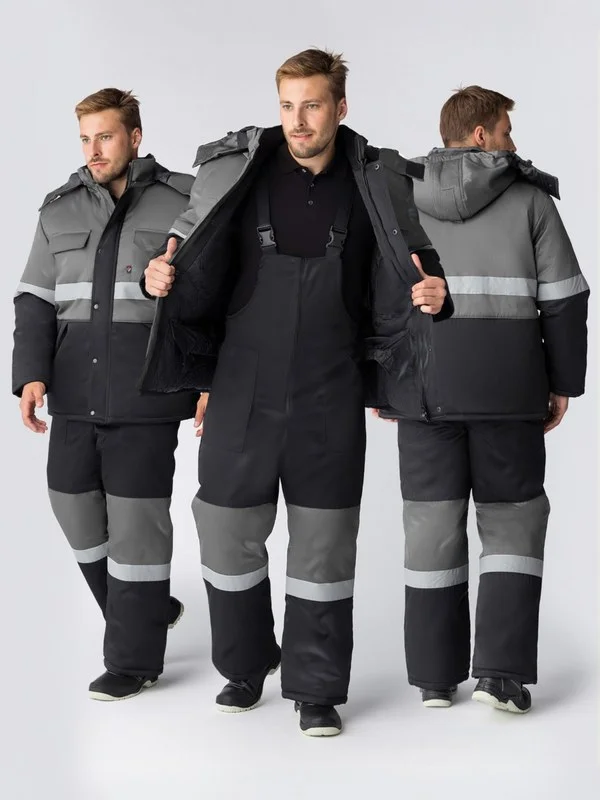 Костюм зимний Нордхард-2 СОП (тк.Смесовая,250) п/к, черный/серый