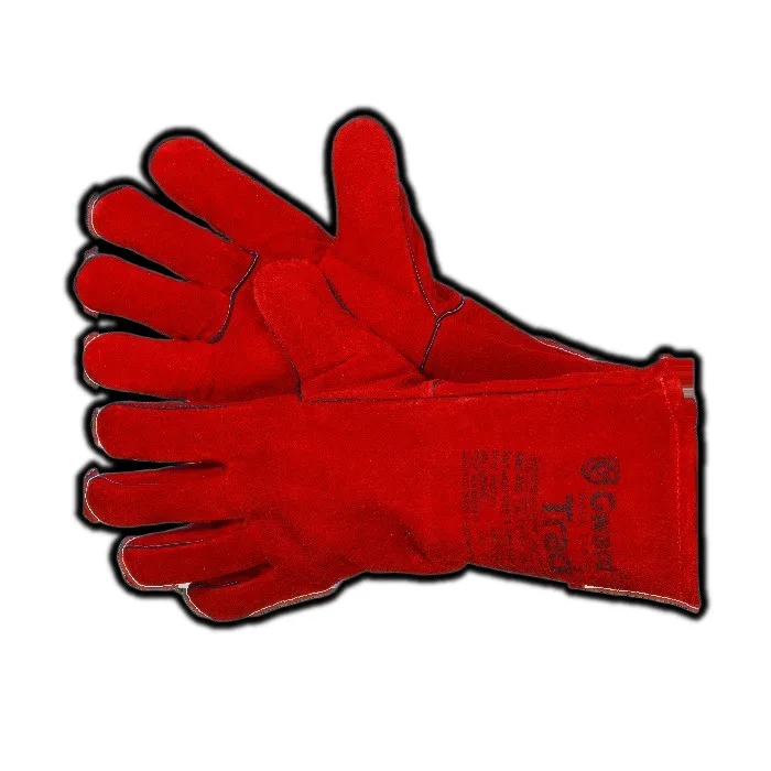 Краги из спилка черного цвета 42 см