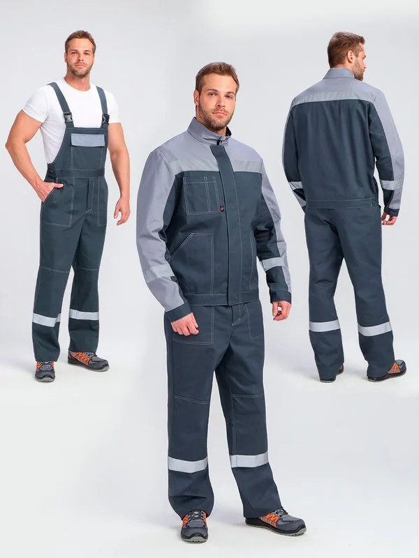 Костюм Бриготек-2 СОП (тк.Смесовая,260) п/к, т.серый/св.серый