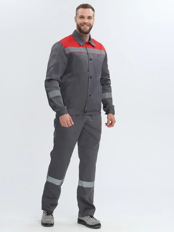 Костюм Лигор-2 СОП (тк.Смесовая,210) п/к, т.серый/красный