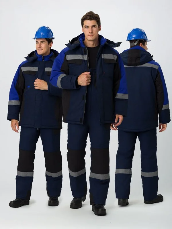 Костюм зимний Вектрон-2 СОП (тк.Смесовая,240) п/к, т.синий/черный/васильковый