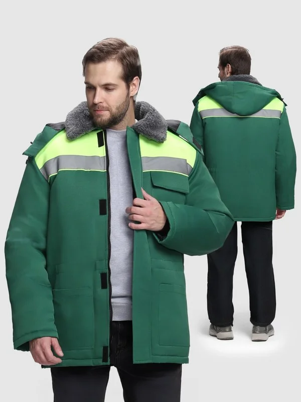 Куртка зимняя Квайл СОП (тк.Смесовая,210), зеленый/лимонный