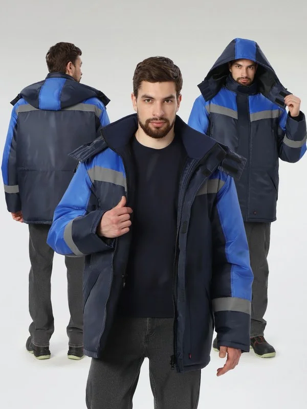 Куртка зимняя Лигор СОП (тк.OxLine,90), т.синий/васильковый