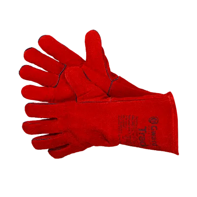 Краги из спилка черного цвета 42 см