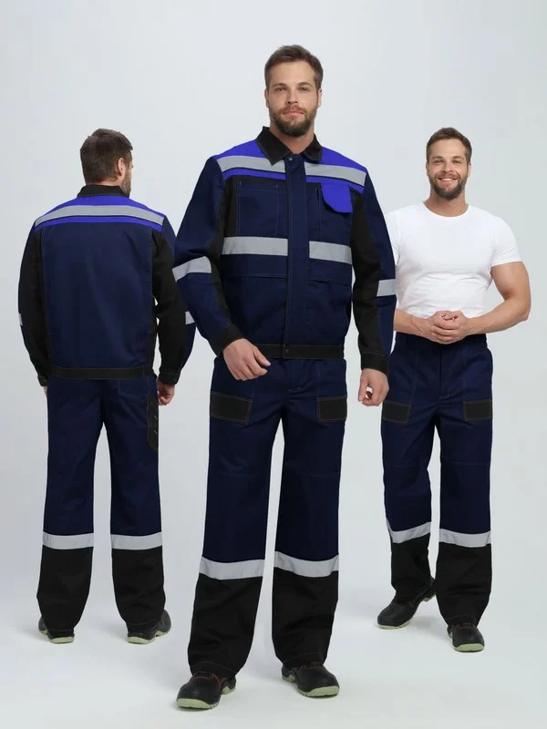 Костюм Вивантек-1 СОП К. (тк.Смесовая МВО,240) брюки, т.синий/черный/васильковый