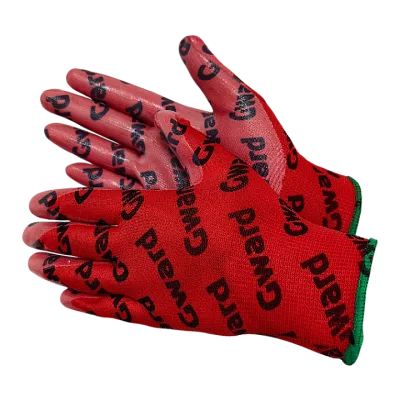 Садовые перчатки расцветки  "Хохлома" с нитрилом