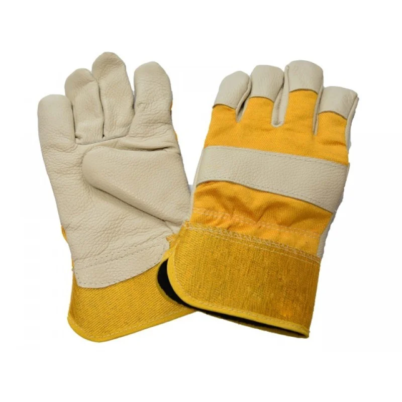 Перчатки кожаные комбинированные тканью RLZ от мин. рисков