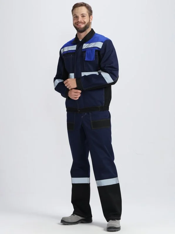 Костюм Вивантек-2 СОП У. (тк.Смесовая,240) п/к, т.синий/черный/васильковый