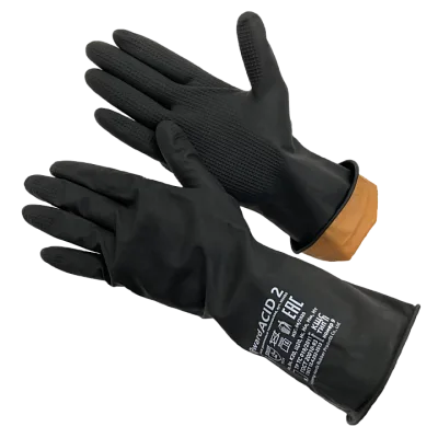 Перчатки резиновые технические КЩС тип 2+