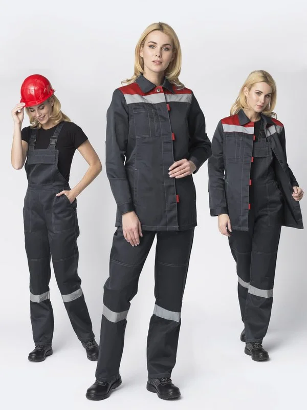 Костюм женский Веснис-2 СОП (тк.Смесовая,210) п/к, т.серый/красный