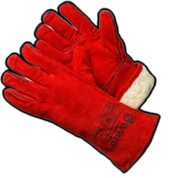 Красные утеплённые краги