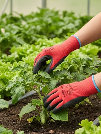 Перчатки ProfLineSpecialist нейлоновые с РЛ-покрытием, красный