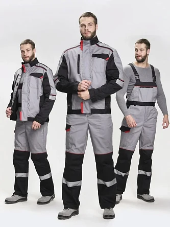 Костюм Сервис (тк.Смесовая,240) п/к, серый/черный