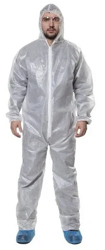 Комбинезон одноразовый из спанбонда ламинированный 50 гр/м2 белый