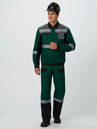 Костюм Вивантек-2 СОП У. (тк.Смесовая,240) п/к, зеленый/черный/серый