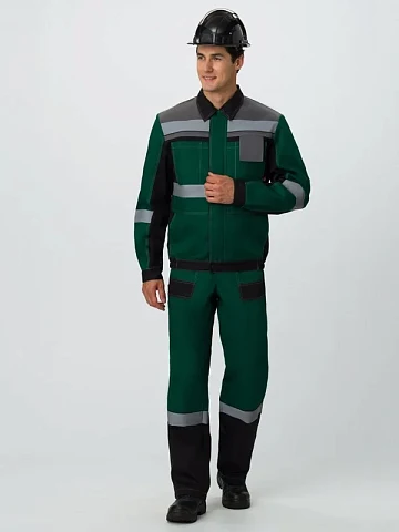 Костюм Вивантек-2 СОП У. (тк.Смесовая,240) п/к, зеленый/черный/серый