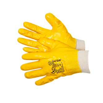 Перчатки трикотажные, полностью покрытые высококачественным нитрилом