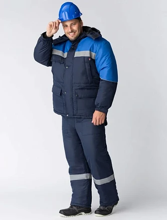 Костюм зимний Баррик-2 СОП (тк.Таслан,135) п/к, т.синий/васильковый
