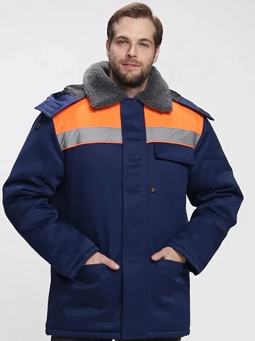 Куртка зимняя Квайл СОП (тк.Смесовая,210), т.синий/оранжевый