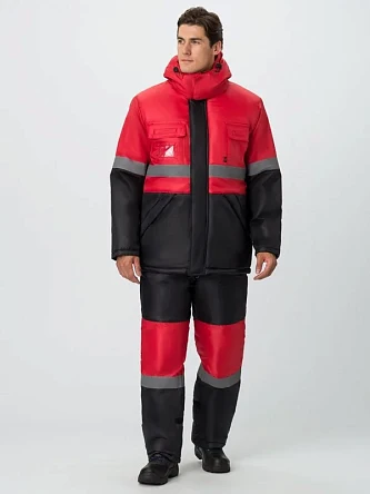 Костюм зимний Мегрес-2 СОП (тк.OxLine,90) п/к, красный/черный