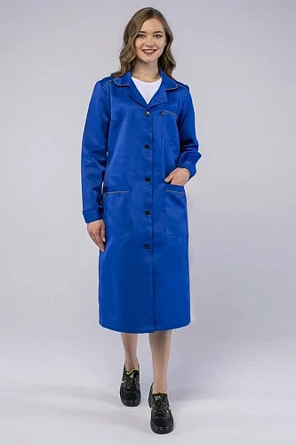 Халат женский для ИТР (тк.Смесовая,210), васильковый