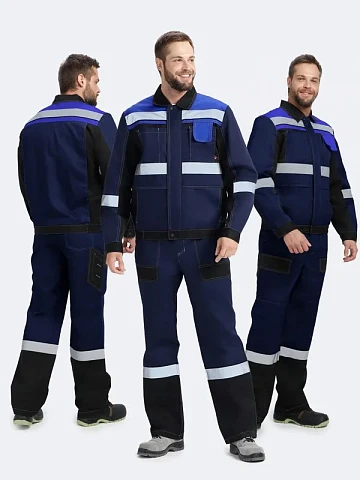 Костюм Вивантек-2 СОП К. (тк.Смесовая МВО,240) п/к, т.синий/черный/васильковый