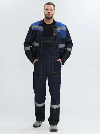 Костюм Вивантек-2 СОП (тк.Смесовая,220) п/к, т.синий/черный/васильковый