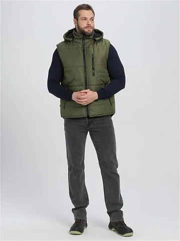 Жилет утепленный с капюшоном Резко (тк.Таслан,135), хаки