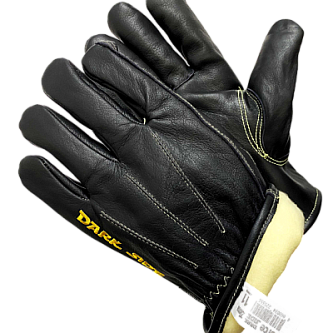 Черные цельнокожаные анатомические перчатки