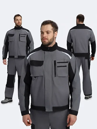 Куртка Айкор (тк.Смесовая МВО,270), т.серый/черный