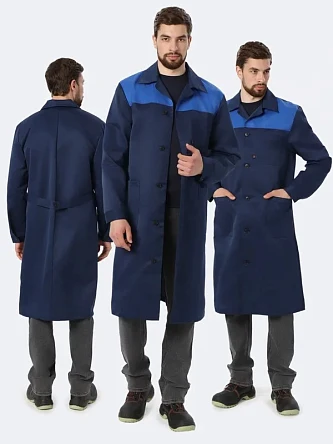 Халат Лигор (тк.Смесовая,210), т.синий/васильковый