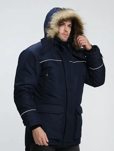 Куртка зимняя Аляска-Люкс (тк.Кошачий глаз), т.синий