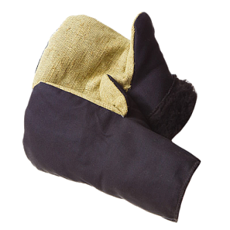 Рукавицы на искусственном меху с брезентовым наладонником 10/100