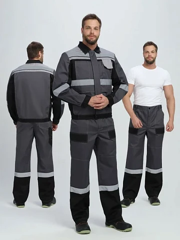 Костюм Вивантек-1 СОП К. (тк.Смесовая МВО,240) брюки, т.серый/черный/св.серый