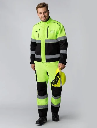 Костюм сигнальный (тк.Балтекс,210) брюки, лимонный/черный