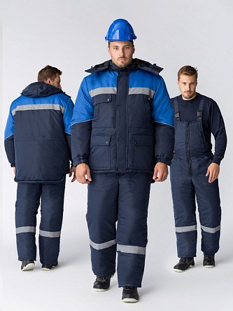Костюм зимний Баррик-2 СОП К. (тк.Таслан,135) п/к, т.синий/васильковый