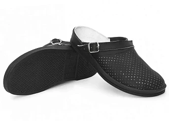 Сабо мужские нат.кожа ПВХ (арт. 10-12-7), черный
