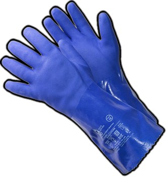 Маслобензостойкие, кислото-щелочестойкие перчатки покрытые поливинилхлоридом
