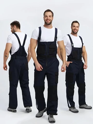 Полукомбинезон Айкор (тк.Смесовая,260), т.синий/черный