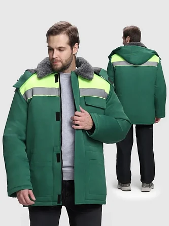 Куртка зимняя Квайл СОП (тк.Смесовая,210), зеленый/лимонный