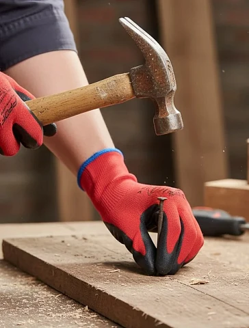 Перчатки ProfLineSpecialist нейлоновые с Н-покрытием, красный