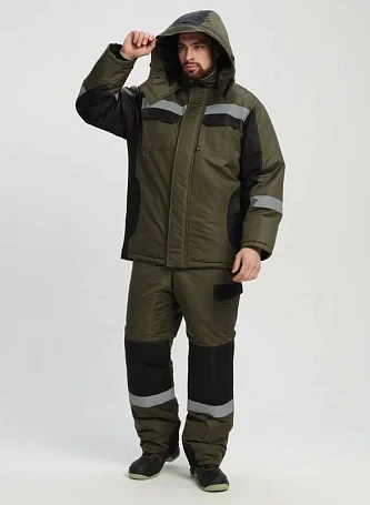 Костюм зимний Вектрон-2 СОП (тк.Таслан,135) п/к, хаки/черный