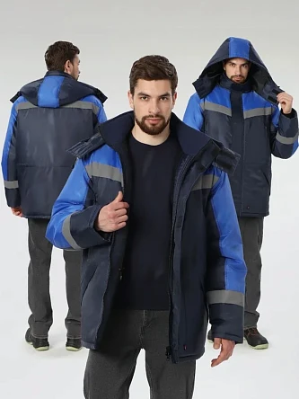 Куртка зимняя Лигор СОП (тк.OxLine,90), т.синий/васильковый