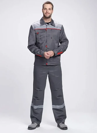 Костюм Флофт-2 СОП У. (тк.Смесовая,210) п/к, т.серый/серый/красный