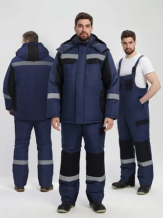 Костюм зимний Вектрон-2 СОП (тк.Таслан,135) п/к, т.синий/черный