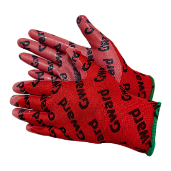 Садовые перчатки расцветки  "Хохлома" с нитрилом